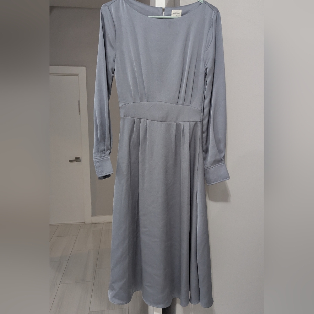 H&M Blue A-line Midi Women's Dress